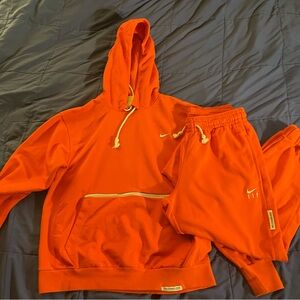 Nike Orange Hoodie and Sweatpants Set